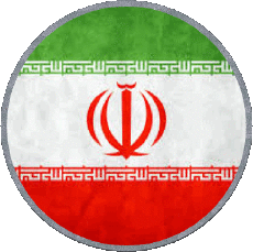 Drapeaux Asie Iran Rond 