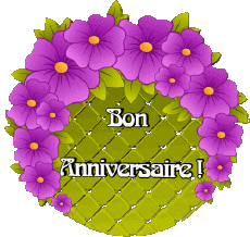Mensajes Francés Bon Anniversaire Floral 019 