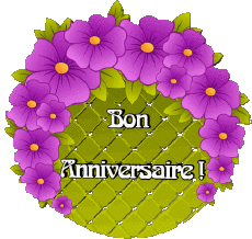 Messages French Bon Anniversaire Floral Transparent Background 019 