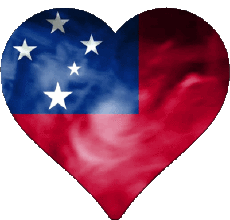 Flags Oceania Samoa Heart 