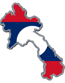 Drapeaux Asie Laos Carte 