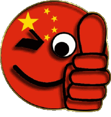 Flags Asia China Smiley - OK 