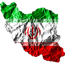 Fahnen Asien Iran Karte 