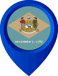 Fahnen Amerika U.S.A - States Delaware Standort-Pin 