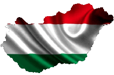 Banderas Europa Hungría Mapa 