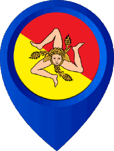 Flags Europe Italy Sicilia Location Pin 