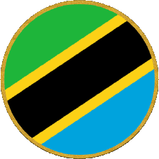 Drapeaux Afrique Tanzanie Rond 