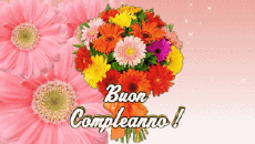 Nachrichten Italienisch Buon Compleanno Floreale Animierter Hintergrund 003 