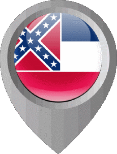 Drapeaux Amériques U.S.A - Etats Mississippi Epingle de Localisation 