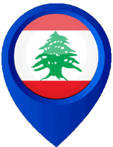 Flags Asia Lebanon Location Pin 