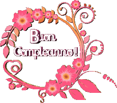 Messagi Italiano Buon Compleanno Floreale Sfondo trasparente 022 