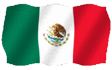 Flags America Mexico Waving 