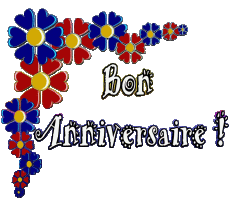 Messagi Francese Bon Anniversaire Floral Sfondo trasparente 005 