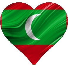 Banderas Asia Maldivas Corazón 