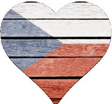 Drapeaux Europe Tchéquie Coeur 