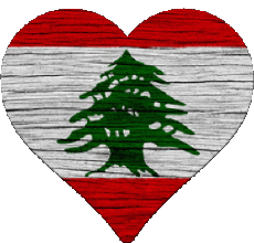 Drapeaux Asie Liban Coeur 