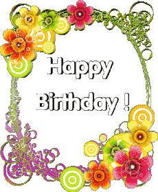 Messages Anglais Happy Birthday Floral 013 