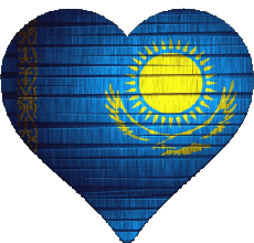 Banderas Asia Kazajstán Corazón 