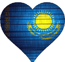 Drapeaux Asie Kazakstan Coeur 