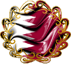 Drapeaux Asie Qatar Forme 
