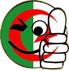 Fahnen Afrika Algerien Smiley - Ok 