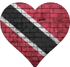 Drapeaux Amériques Trinité et Tobago Coeur 