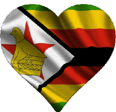 Banderas África Zimbabue Corazón 