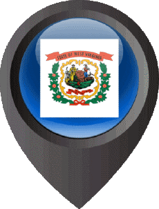 Banderas América U.S.A - Estados Virginia Occidental Marcador de ubicación 