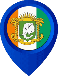 Banderas África Costa de Marfil Marcador de ubicación 