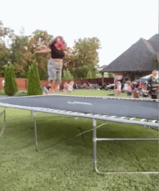 Humor -  Fun Sports Trampoline Outside Fail 