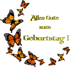 Mensajes Alemán Alles Gute zum Geburtstag Schmetterlinge Fondo transparente 009 