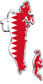 Fahnen Asien Bahrain Karte 