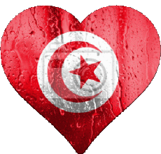 Drapeaux Afrique Tunisie Coeur 
