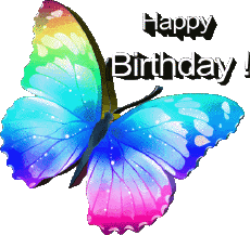 Nachrichten Englisch Happy Birthday Butterflies 005 