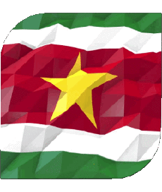 Flags America Suriname Square 