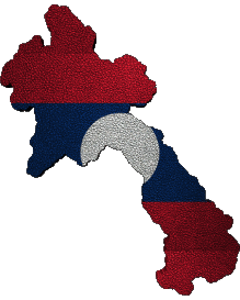 Banderas Asia Laos Mapa 