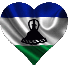 Fahnen Afrika Lesotho Herz 