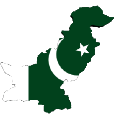 Banderas Asia Pakistán Mapa 