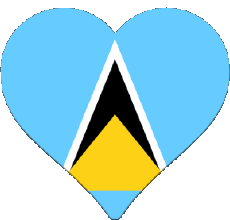 Flags America St. Lucia Heart 