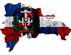 Drapeaux Amériques République Dominicaine carte 