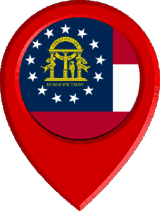 Drapeaux Amériques U.S.A - Etats Georgie Epingle de Localisation 