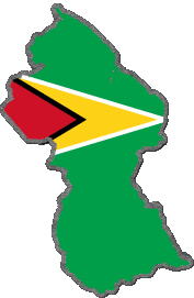 Flags America Guyana Map 