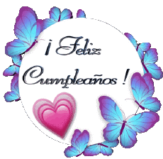 Nachrichten Spanisch Feliz Cumpleaños Mariposas Transparenter Hintergrund 010 