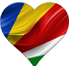 Drapeaux Afrique Seychelles Coeur 