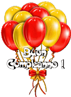 Mensajes Italiano Buon Compleanno Palloncini - Coriandoli 007 