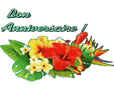 Nachrichten Französisch Bon Anniversaire Floral Transparenter Hintergrund 001 