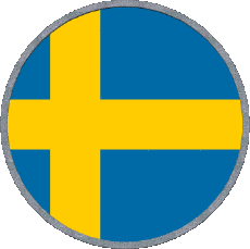 Flags Europe Sweden Round 