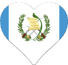 Drapeaux Amériques Guatemala Coeur 