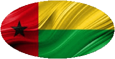 Fahnen Afrika Guinea Bissau Oval 01 
