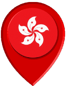 Banderas Asia Hong Kong Marcador de ubicación 